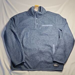 Eddie Bauer Men’s Sweater Fleece Pullover – Medium – Blue Quarter Snap NWT $90